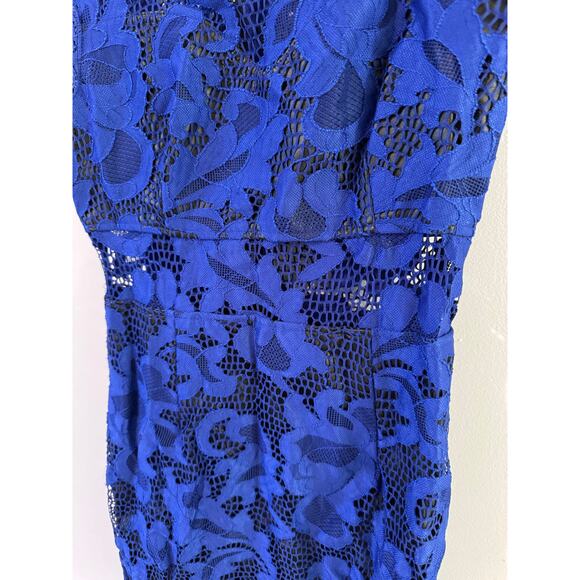Forever 21 Blue Lace Mini Dress Size S - Picture 4 of 4